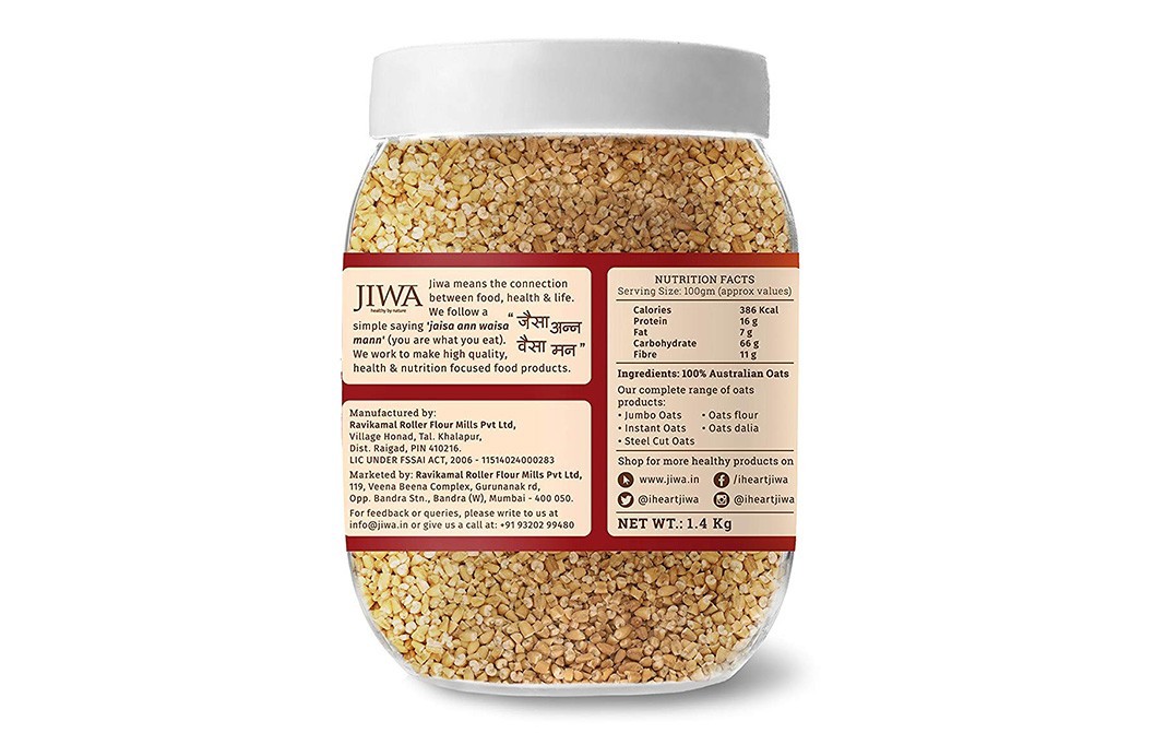 Jiwa Oats Dalia    Jar  1.4 kilogram